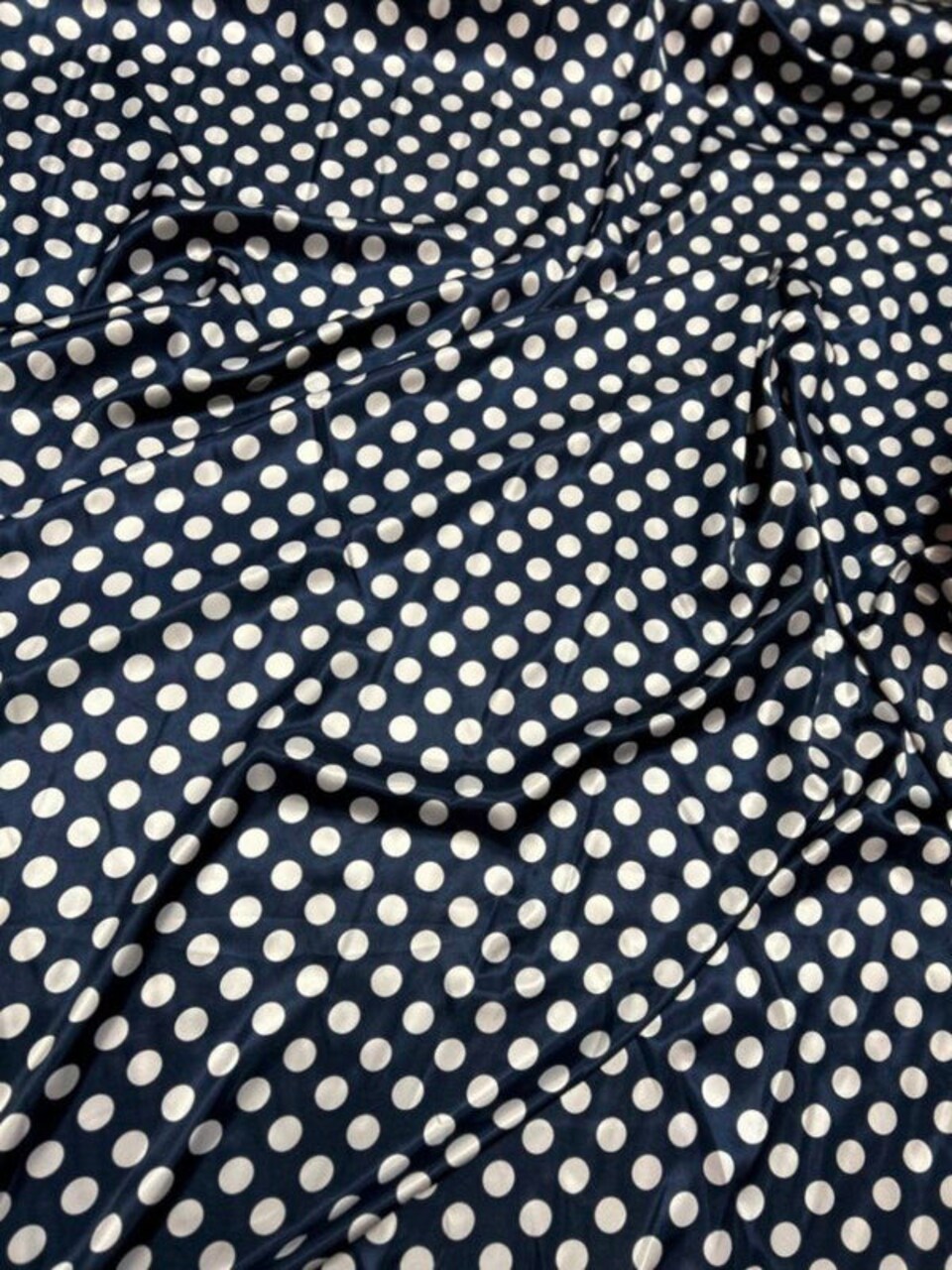 1 Yard One-Inch Polka Dot Charmeuse Satin Fabric for Apparel & Crafts 58/60" Width